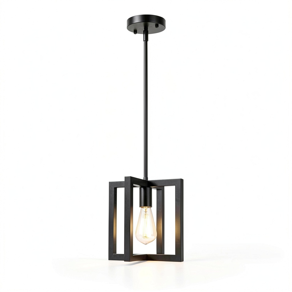 Mlihove square pendant light installed over a kitchen island