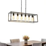 Boncoo 6 Light Farmhouse Chandelier Adjustable Height Modern-0