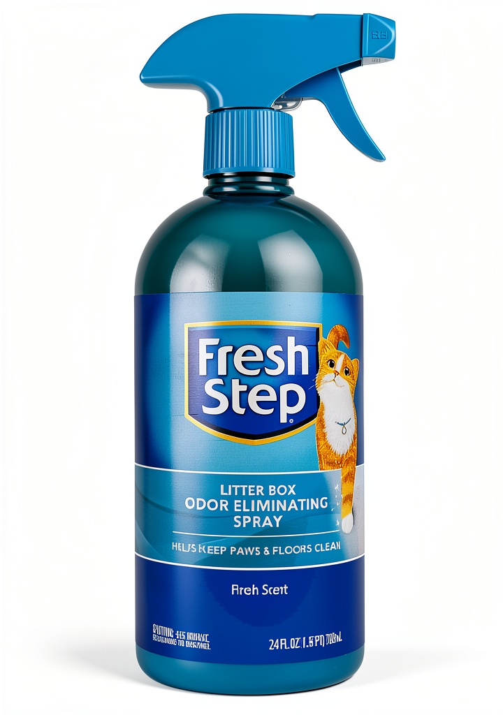 Fresh Step Litter Box Spray bottle on a clean litter box