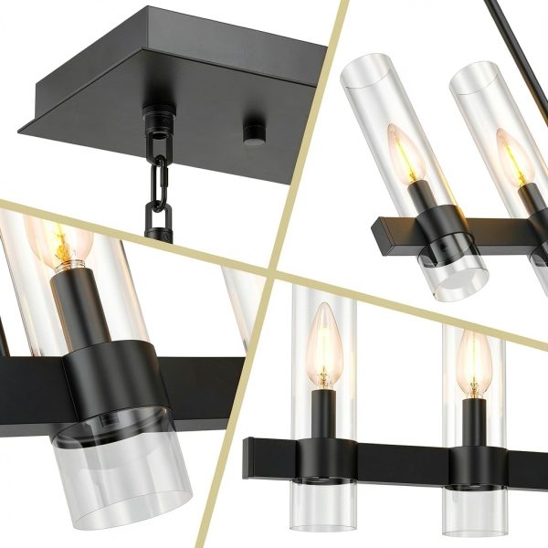 OTeedo Modern Farmhouse Chandelier Dimmable Kitchen Island-5