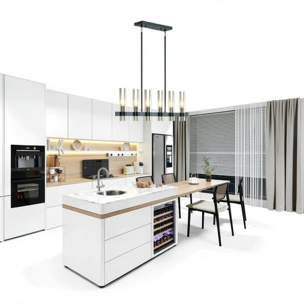 OTeedo Modern Farmhouse Chandelier Dimmable Kitchen Island-7