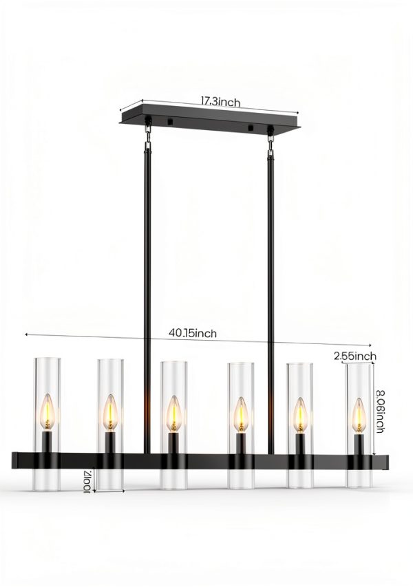 OTeedo Modern Farmhouse Chandelier Dimmable Kitchen Island-3
