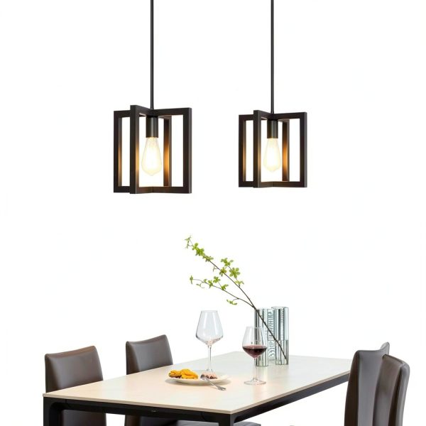 Mlihove Square Pendant Light Farmhouse Kitchen Island-3