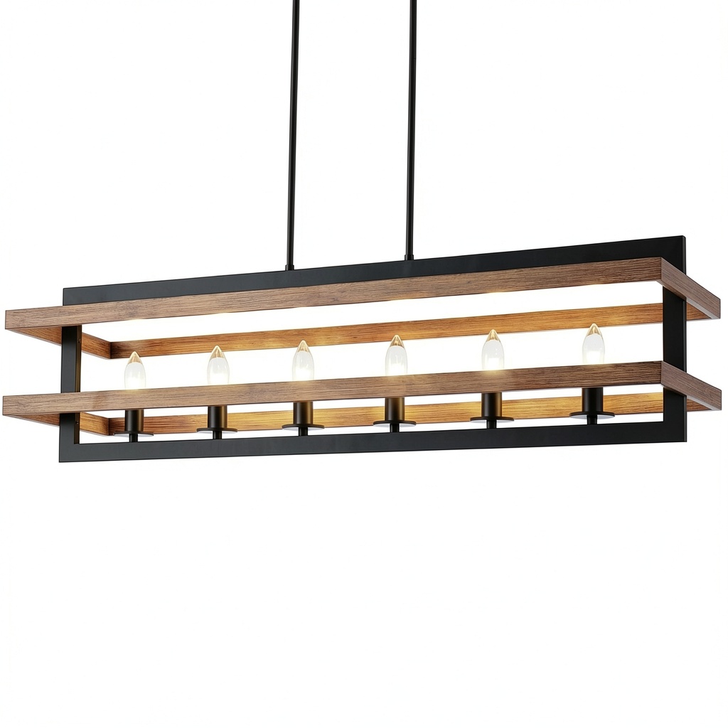 Yidelloc kitchen island light installed over a dining table