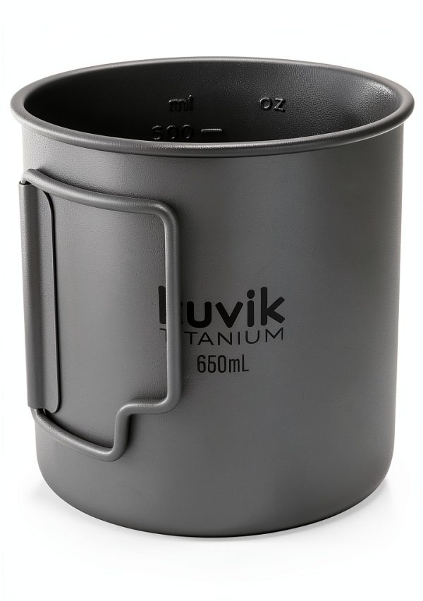 Titanium Camping Pot by Kuvik 650ml Lightweight-2