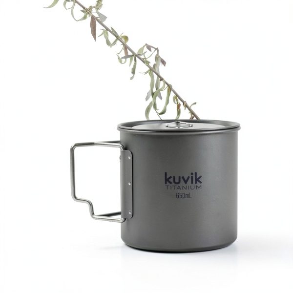 Titanium Camping Pot by Kuvik 650ml Lightweight-5