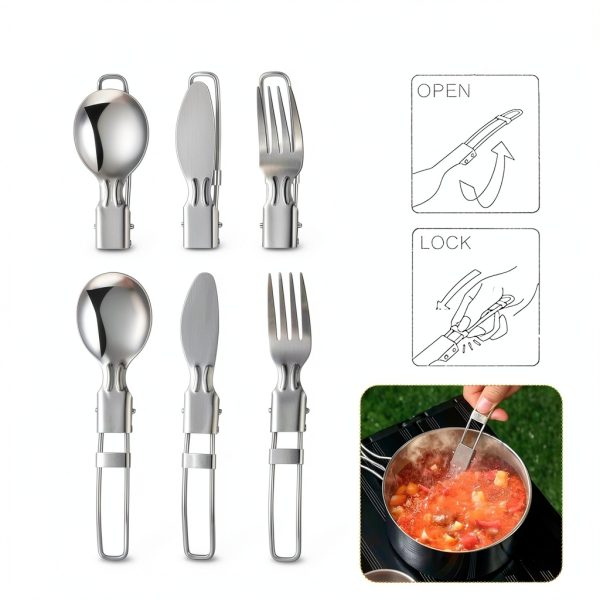 Camping Cookware Funnymoom 15pcs Stainless Steel-4