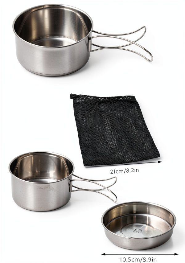 LYFJXX Stainless Steel Camping Cook Pot Set-2