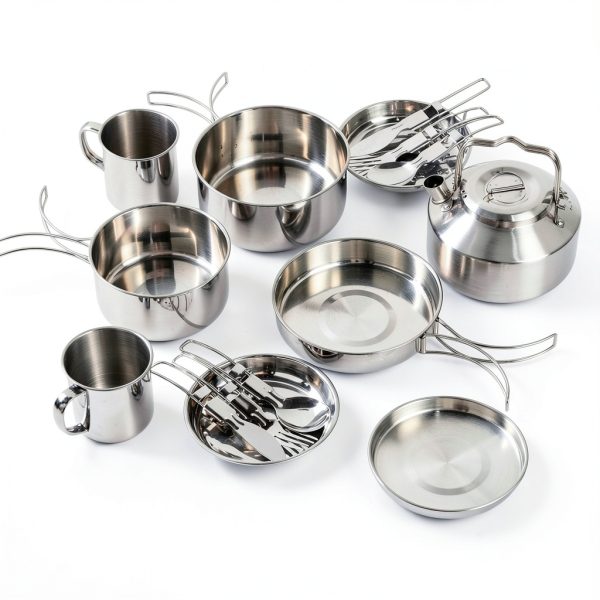 Camping Cookware Funnymoom 15pcs Stainless Steel-5