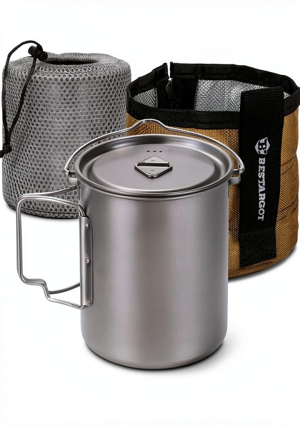 Titanium Camping Pot Bestargot Outdoor Cooking-4