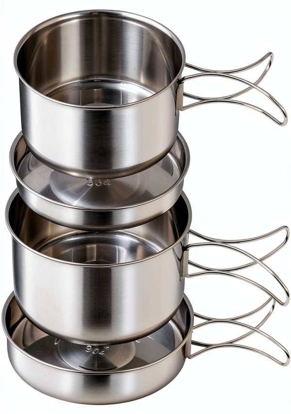 LYFJXX Stainless Steel Camping Cook Pot Set-0