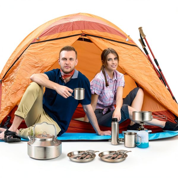 Camping Cookware Funnymoom 15pcs Stainless Steel-6