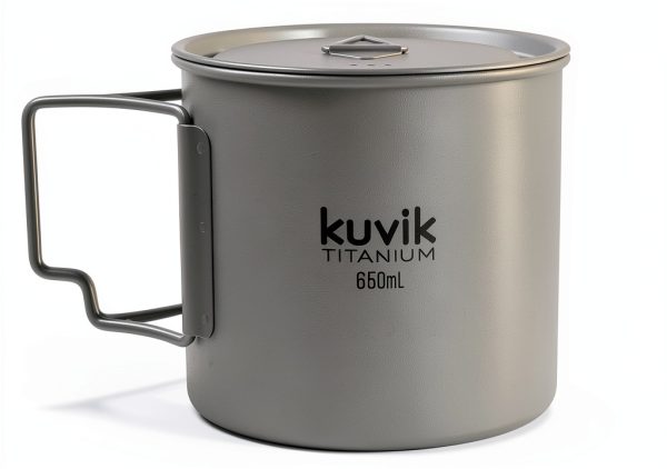 Titanium Camping Pot by Kuvik 650ml Lightweight-0
