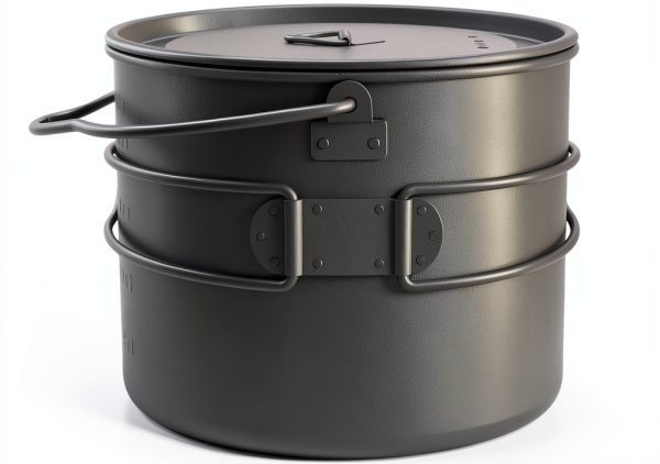 Kuvik Titanium Camping Pot 1600ml Lightweight Brushed Design-4