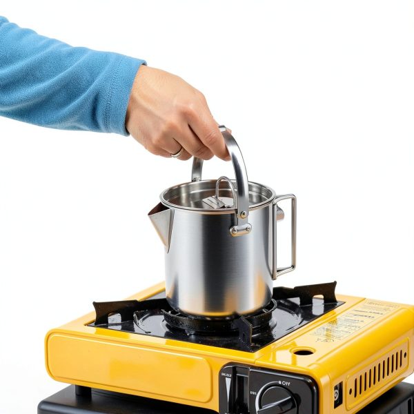 Zalaxt Stainless Steel Moka Pot Camping Coffee Maker Silver 1.2L-7