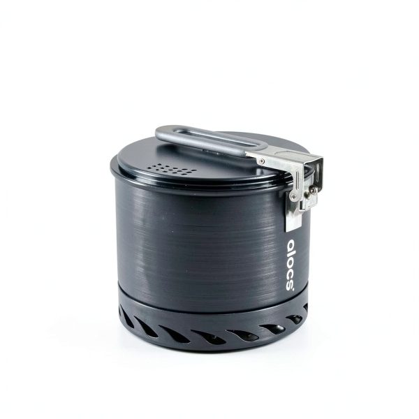 Alocs Camping Pot CW-S10-1 Grey 1.3L Aluminum Foldable Handle-5
