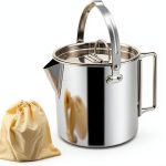 Zalaxt Stainless Steel Moka Pot Camping Coffee Maker Silver 1.2L-0
