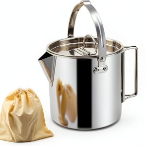 Zalaxt Stainless Steel Moka Pot Camping Coffee Maker Silver 1.2L-0