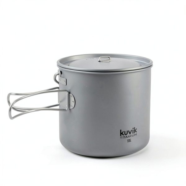 Kuvik Titanium Camping Pot 1600ml Lightweight Brushed Design-7