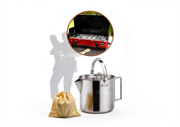 Zalaxt Stainless Steel Moka Pot Camping Coffee Maker Silver 1.2L-3