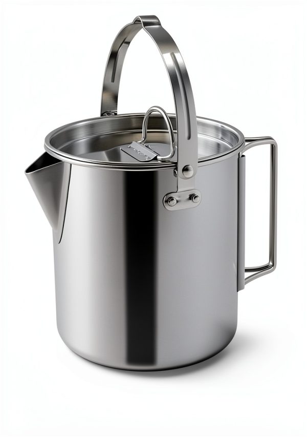 Zalaxt Stainless Steel Moka Pot Camping Coffee Maker Silver 1.2L-2