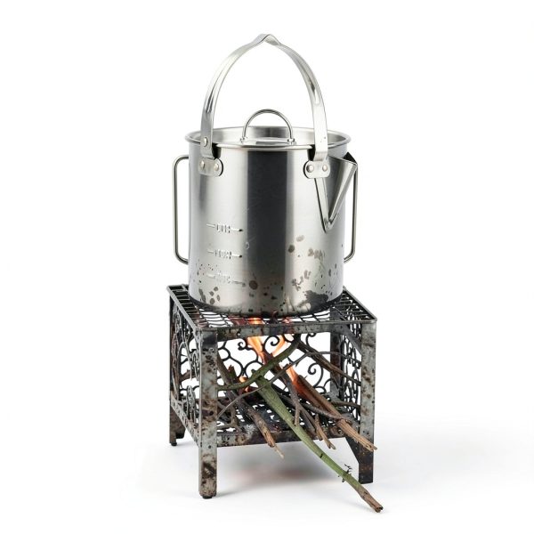 Zalaxt Stainless Steel Moka Pot Camping Coffee Maker Silver 1.2L-5