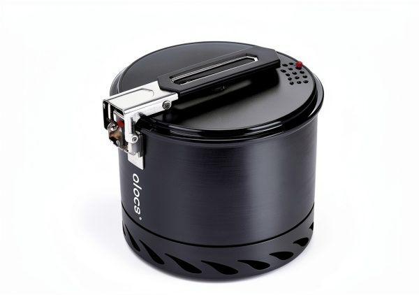Alocs Camping Pot CW-S10-1 Grey 1.3L Aluminum Foldable Handle-3