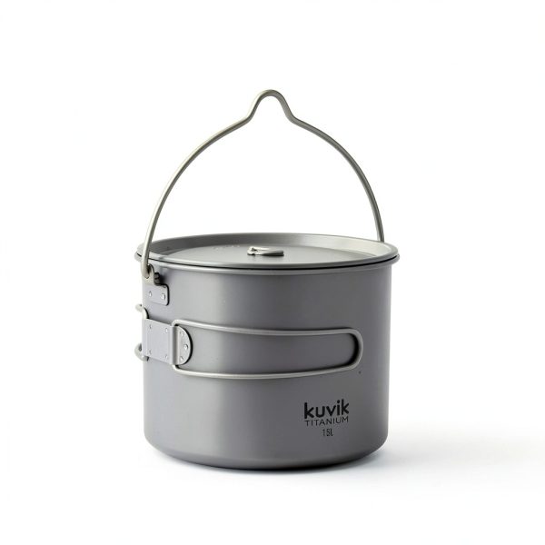 Kuvik Titanium Camping Pot 1600ml Lightweight Brushed Design-6