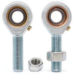 POSB7 Male Rod End 7/16 Inch Bore 7/16-20 Right Hand Thread Connector, 2Pcs Rod Bearings Joint 7/16 Self-Lubricating with Jam Nuts-0