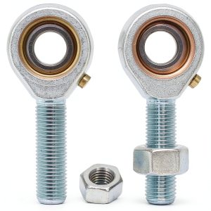 POSB7 Male Rod End 7/16 Inch Bore 7/16-20 Right Hand Thread Connector, 2Pcs Rod Bearings Joint 7/16 Self-Lubricating with Jam Nuts-0