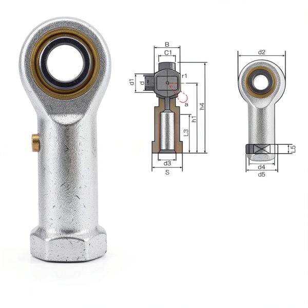 BokWin 2Pcs 3/8" Rod End Heim Joint Mini Bearing 3/8-24 Female-5