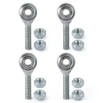 4pcs CM4 Rod End Joint Bearing - [1/4" Bore, 1/4-28 UNF Right Hand Thread] Male Rod End with Jam Nuts, 45# Carbon Steel-0