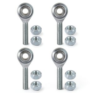 4pcs CM4 Rod End Joint Bearing - [1/4" Bore, 1/4-28 UNF Right Hand Thread] Male Rod End with Jam Nuts, 45# Carbon Steel-0