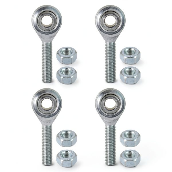 4pcs CM4 Rod End Joint Bearing - [1/4" Bore, 1/4-28 UNF Right Hand Thread] Male Rod End with Jam Nuts, 45# Carbon Steel-0