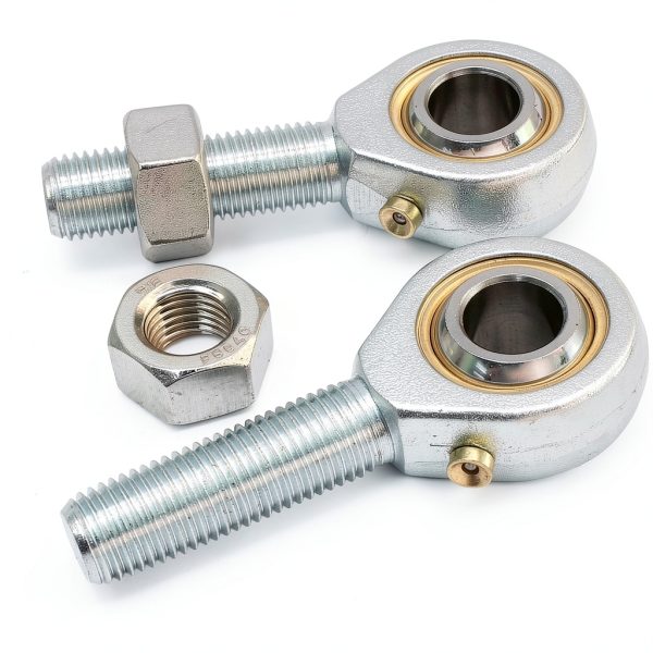 POSB7 Male Rod End 7/16 Inch Bore 7/16-20 Right Hand Thread Connector, 2Pcs Rod Bearings Joint 7/16 Self-Lubricating with Jam Nuts-1