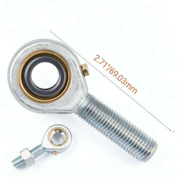 POSB7 Male Rod End 7/16 Inch Bore 7/16-20 Right Hand Thread Connector, 2Pcs Rod Bearings Joint 7/16 Self-Lubricating with Jam Nuts-2