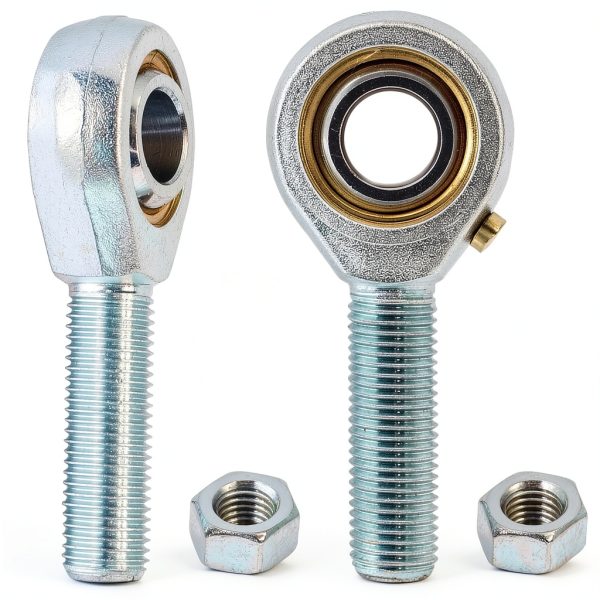 POSB7 Male Rod End 7/16 Inch Bore 7/16-20 Right Hand Thread Connector, 2Pcs Rod Bearings Joint 7/16 Self-Lubricating with Jam Nuts-3