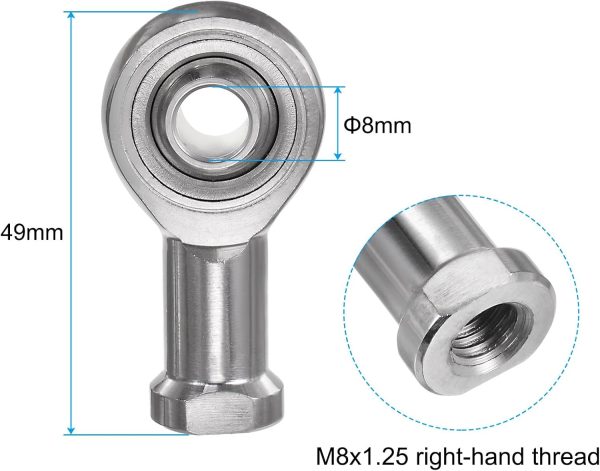 uxcell SSI8T/K 8mm Rod End Bearing stainless steel hand-1