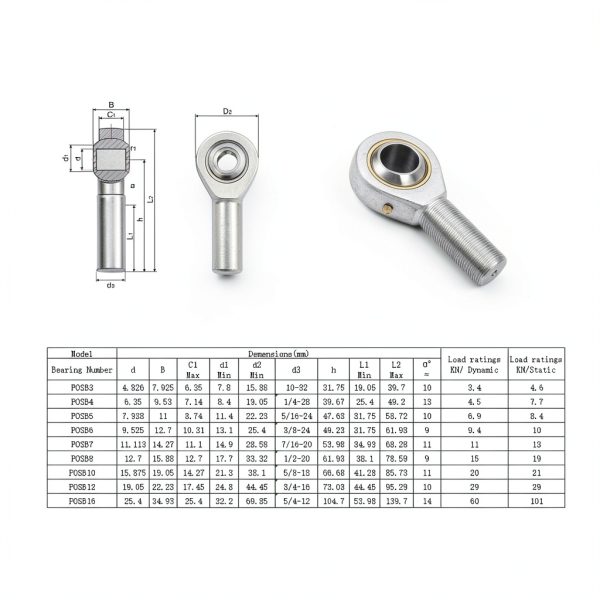 HiPicco POSB10 5/8 Inch Rod End Bearing Right Hand Thread Jam Nuts-3